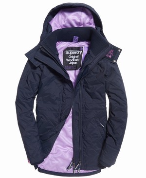 Superdry Technical Quilted SD-Windparka Női Kabát Lila/Sötétkék/Metal | DRLBA9084